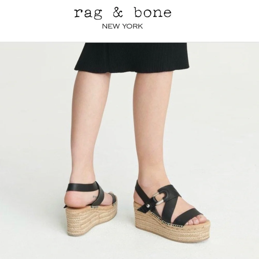 Rag & Bone | August Espadrille‎ Leather Platform Sandal